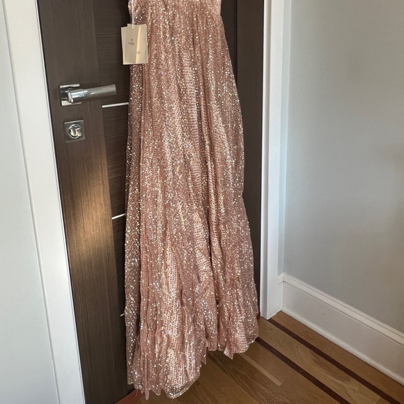 NEW Long Sparkly Gold Dress - Picture 7 of 10